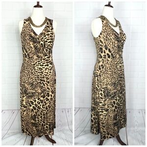 👗|•SLINKY BRAND•| Cheetah Print Dress Size Medium